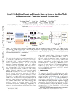 GoodSAM: Bridging Domain and Capacity Gaps via Segment Anything Model
  for Distortion-aware Panoramic Semantic Segmentation
