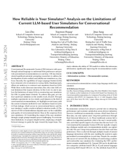 How Reliable is Your Simulator? Analysis on the Limitations of Current
  LLM-based User Simulators for Conversational Recommendation
