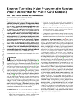 Electron-Tunnelling-Noise Programmable Random Variate Accelerator for
  Monte Carlo Sampling