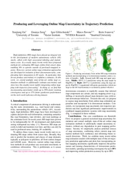 Producing and Leveraging Online Map Uncertainty in Trajectory Prediction