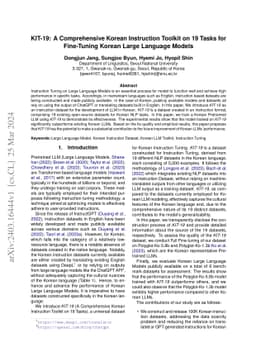 KIT-19: A Comprehensive Korean Instruction Toolkit on 19 Tasks for
  Fine-Tuning Korean Large Language Models