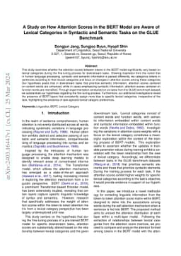A Study on How Attention Scores in the BERT Model are Aware of Lexical
  Categories in Syntactic and Semantic Tasks on the GLUE Benchmark