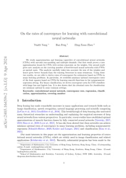 On the rates of convergence for learning with convolutional neural
  networks