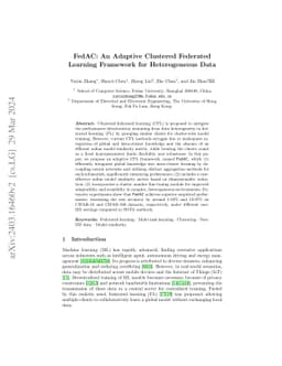 FedAC: An Adaptive Clustered Federated Learning Framework for
  Heterogeneous Data