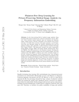Plaintext-Free Deep Learning for Privacy-Preserving Medical Image
  Analysis via Frequency Information Embedding