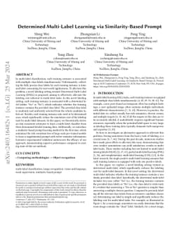 Determined Multi-Label Learning via Similarity-Based Prompt