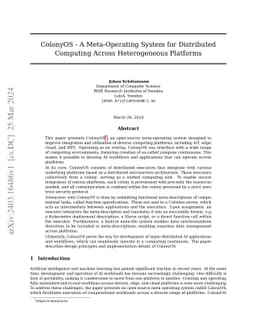 ColonyOS -- A Meta-Operating System for Distributed Computing Across
  Heterogeneous Platform