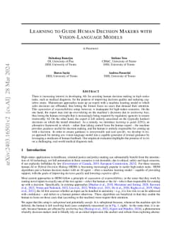 Learning To Guide Human Decision Makers With Vision-Language Models