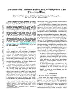 Arm-Constrained Curriculum Learning for Loco-Manipulation of the
  Wheel-Legged Robot