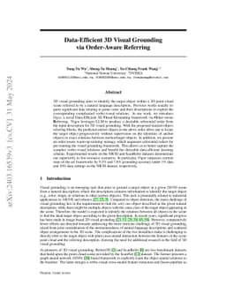 Data-Efficient 3D Visual Grounding via Order-Aware Referring