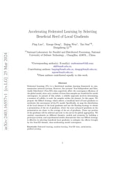Accelerating Federated Learning by Selecting Beneficial Herd of Local
  Gradients