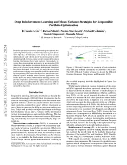 Deep Reinforcement Learning and Mean-Variance Strategies for Responsible
  Portfolio Optimization