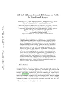 Diff-Def: Diffusion-Generated Deformation Fields for Conditional Atlases
