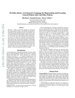 On Policy Reuse: An Expressive Language for Representing and Executing
  General Policies that Call Other Policies