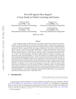 Do LLM Agents Have Regret? A Case Study in Online Learning and Games