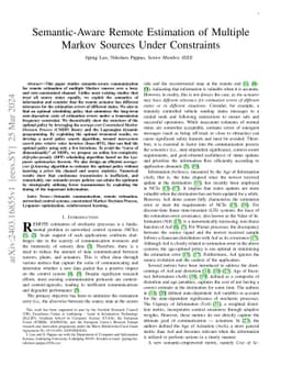 Semantic-Aware Remote Estimation of Multiple Markov Sources Under Constraints