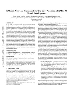 XAIport: A Service Framework for the Early Adoption of XAI in AI Model
  Development