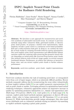 INPC: Implicit Neural Point Clouds for Radiance Field Rendering