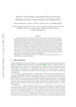 Towards Trustworthy Automated Driving through Qualitative Scene
  Understanding and Explanations