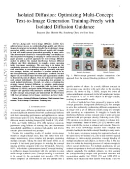 Isolated Diffusion: Optimizing Multi-Concept Text-to-Image Generation Training-Freely with Isolated Diffusion Guidance