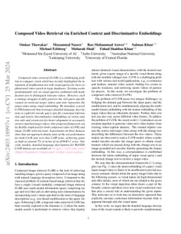 Composed Video Retrieval via Enriched Context and Discriminative
  Embeddings