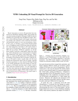 VP3D: Unleashing 2D Visual Prompt for Text-to-3D Generation