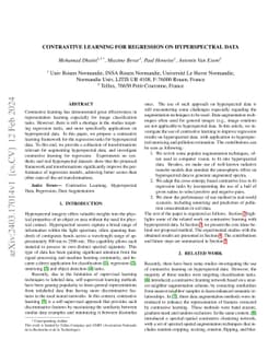 Contrastive Learning for Regression on Hyperspectral Data