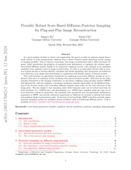 Provably Robust Score-Based Diffusion Posterior Sampling for
  Plug-and-Play Image Reconstruction