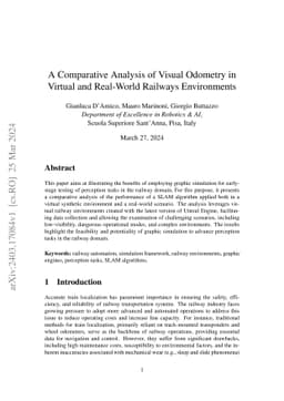 A Comparative Analysis of Visual Odometry in Virtual and Real-World
  Railways Environments