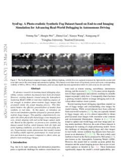 SynFog: A Photo-realistic Synthetic Fog Dataset based on End-to-end
  Imaging Simulation for Advancing Real-World Defogging in Autonomous Driving
