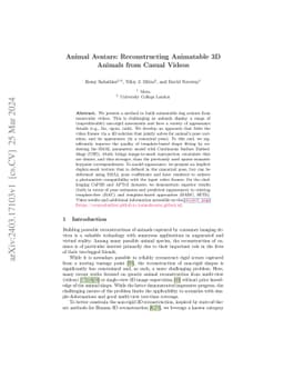 Animal Avatars: Reconstructing Animatable 3D Animals from Casual Videos