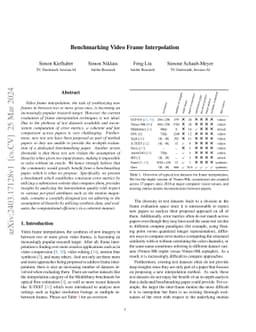 Benchmarking Video Frame Interpolation