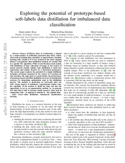 Exploring the potential of prototype-based soft-labels data distillation
  for imbalanced data classification
