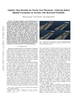 Adaptive Step Duration for Precise Foot Placement: Achieving Robust
  Bipedal Locomotion on Terrains with Restricted Footholds
