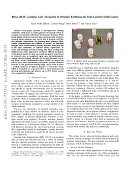 Dyna-LfLH: Learning Agile Navigation in Dynamic Environments from
  Learned Hallucination