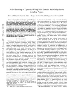Active Learning of Dynamics Using Prior Domain Knowledge in the Sampling
  Process