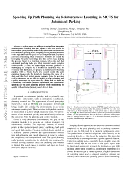 Speeding Up Path Planning via Reinforcement Learning in MCTS for Automated Parking