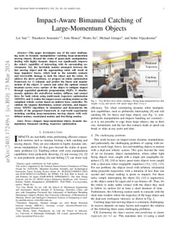 Impact-Aware Bimanual Catching of Large-Momentum Objects