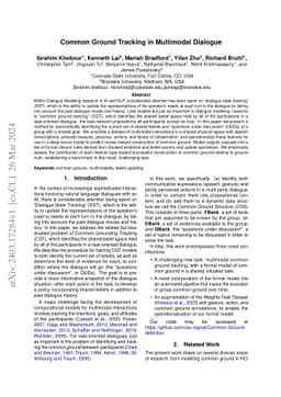 Common Ground Tracking in Multimodal Dialogue