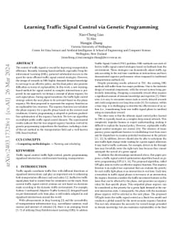 Learning Traffic Signal Control via Genetic Programming