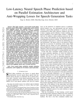 Low-Latency Neural Speech Phase Prediction based on Parallel Estimation
  Architecture and Anti-Wrapping Losses for Speech Generation Tasks