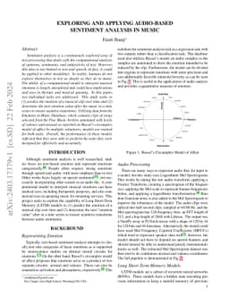 Exploring and Applying Audio-Based Sentiment Analysis in Music
