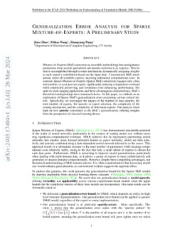 Generalization Error Analysis for Sparse Mixture-of-Experts: A
  Preliminary Study
