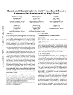 Masked Multi-Domain Network: Multi-Type and Multi-Scenario Conversion
  Rate Prediction with a Single Model