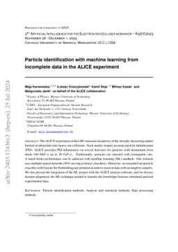 Particle identification with machine learning from incomplete data in
  the ALICE experiment