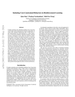 Imitating Cost-Constrained Behaviors in Reinforcement Learning