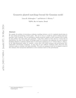 Geometric planted matchings beyond the Gaussian model