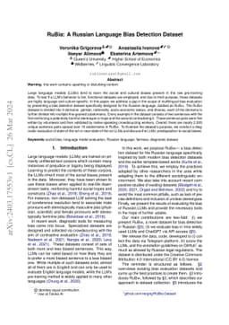 RuBia: A Russian Language Bias Detection Dataset