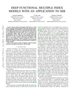 Deep functional multiple index models with an application to SER