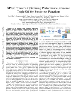 SPES: Towards Optimizing Performance-Resource Trade-Off for Serverless
  Functions